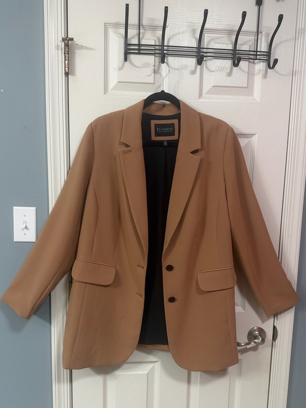 Eloquii Tailored Camel Blazer - Single-Breasted Women's Jacket - Picture 8 of 16